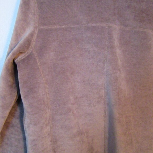 Warm Ladies Tan Colour plush Velour Jacket /Coat, size S-M (38) - Picture 8 of 9